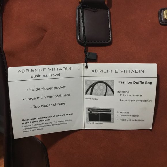 Adrienne Vittadini Duffle Bag (British Tan: AV-1802: Fuax Suede) *Never Used - Picture 11 of 16